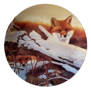Eyes on the Sly W.S.‎ George Collector Plate By Daniel Renn Pierce 8in Fox Snow